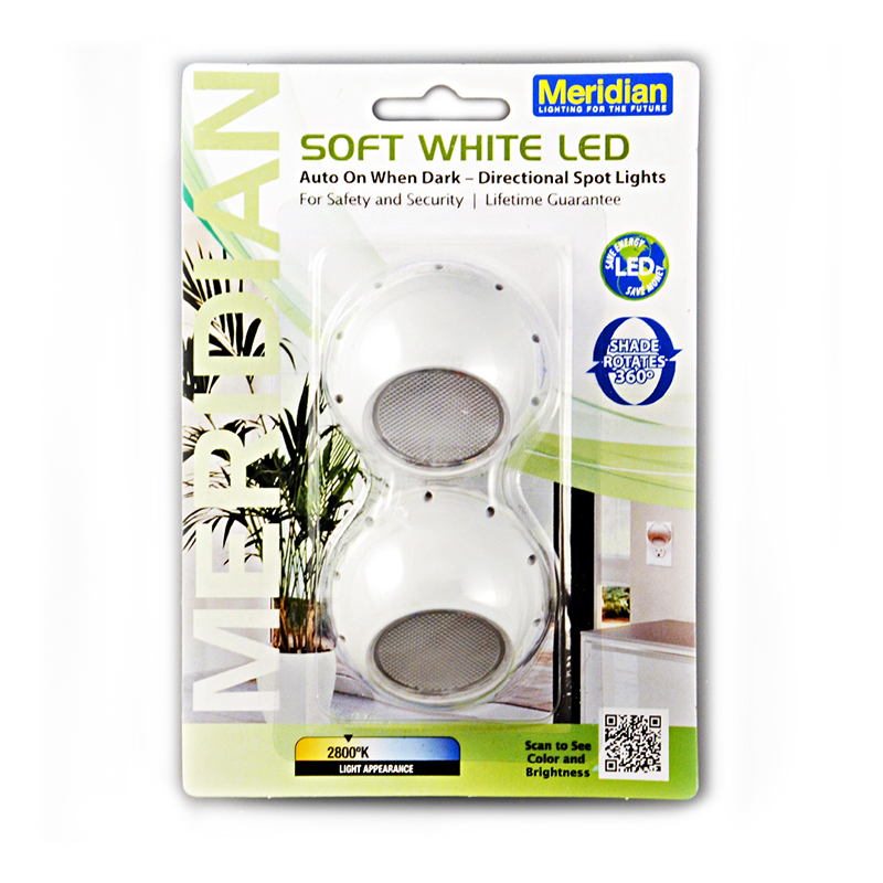 10235 LED Directional Designer Night Lights Soft White 2PK Meridian Lighting
